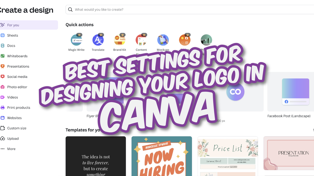 best settings for designing your logo in canva